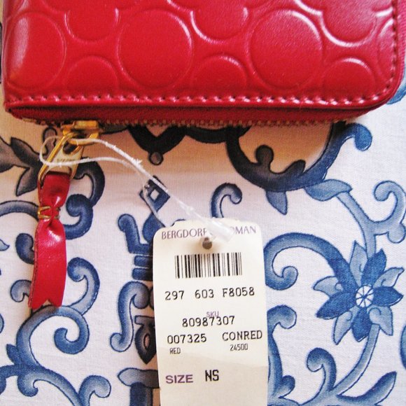 SOLD! RARE New+Tag~ Comme des Garçons Red CLOVER Large Leather Wallet - Picture 2 of 9